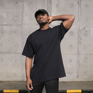 350g小领口围重磅定做宽松短袖 定制街舞嘻哈印字图刺绣tee潮 T恤衫