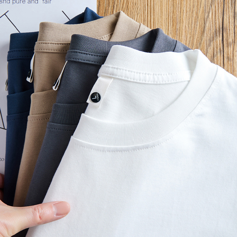 纯棉短袖T恤宽松男女同款圆领