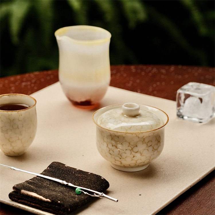 不亦室 云龙宋田手作祥云系列盖碗 手绘陶泥糖水釉手作茶器主泡器