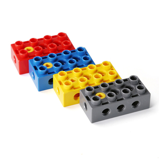 大颗粒积木散件百变工程45002科技件9206教具8孔配件2x4螺丝锁砖