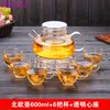 耐熱玻璃茶具三件杯養生壺涼水壺時尚煮茶蒸茶花茶北歐壺把杯套裝