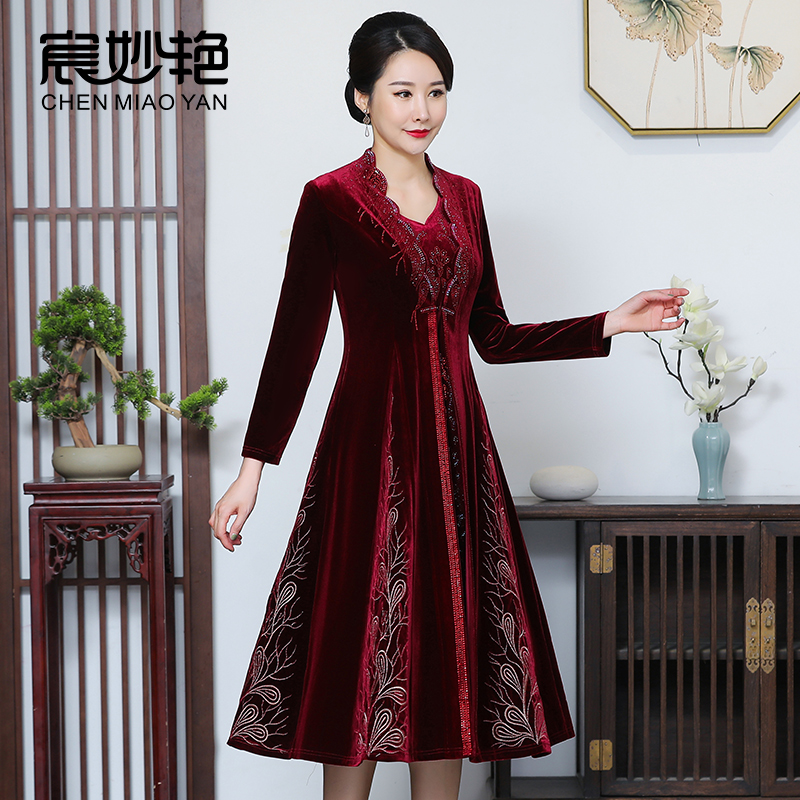 大码妈妈装两件套连衣裙