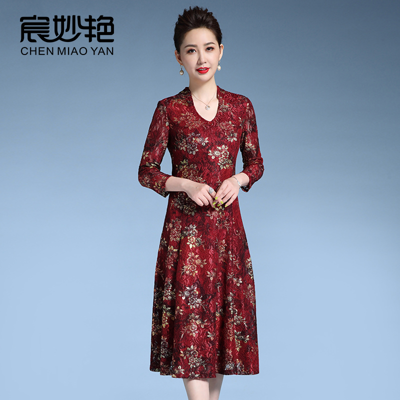 婚礼气质阔太太喜婆婆高贵连衣裙