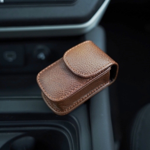 折叠眼镜盒男式 手工便携老花镜眼镜盒牛皮可穿夹皮带加硬壳眼睛盒