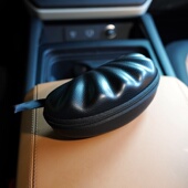 大号黑色贝壳PU皮质拉链眼镜盒 抗压EVA太阳镜盒便携墨镜收纳盒子