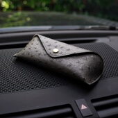 时尚 PU皮墨镜盒软包潮流太阳眼镜盒镜包 鸵鸟纹皮质防压眼镜盒个性