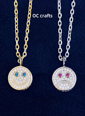 笑脸哭脸心情项链EYEFUNNY925银