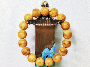 加里曼丹虎纹沉香 单圈 圆珠 天然野 花蜜草木清香凉感 供佛 佩戴