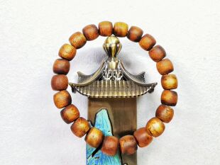 海南莺歌绿奇楠单圈鼓珠沉香手串10mm天然结香 花果甜香凉感 供佛