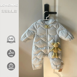 ins风婴儿羽绒服连体衣冬季洋气休闲婴童可爱外出服宝宝衣服冬装