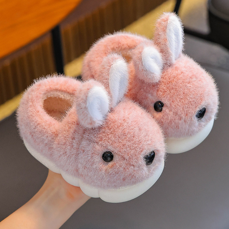 儿童棉拖鞋2026冬季新款女童可爱家居防滑女孩中大童毛毛拖鞋秋冬
