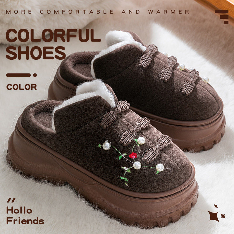 厚底棉拖鞋女款秋冬季2026新款家居室内防滑保暖毛绒月子棉拖女