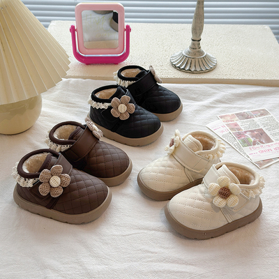 宝宝靴子秋冬季加绒加厚女童棉鞋公主马丁雪地保暖小童皮靴短靴