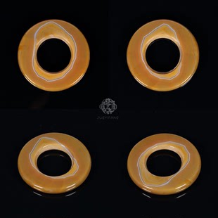 珏艺坊宣化战国红玛瑙精品平安扣环璧袈裟扣 H55