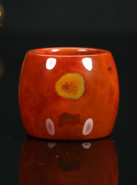 战国红玛瑙纯色戒指