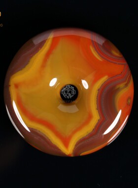 珏艺坊宣化战国红精品紫罗兰缠丝平安扣环璧 K3571