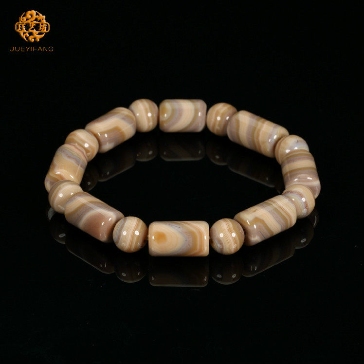 珏艺坊宣化战国红玛瑙精品嫩粉缠丝桶珠手串手链 SCTZ0901