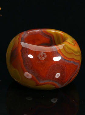 珏艺坊宣化战国红玛瑙朱砂扳指