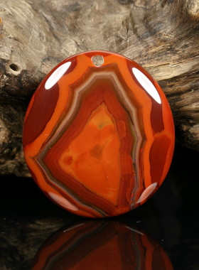 宣化战国红玛瑙缠丝毛衣链吊坠