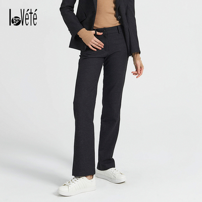 羊毛混纺中腰显瘦ol风休闲女西裤