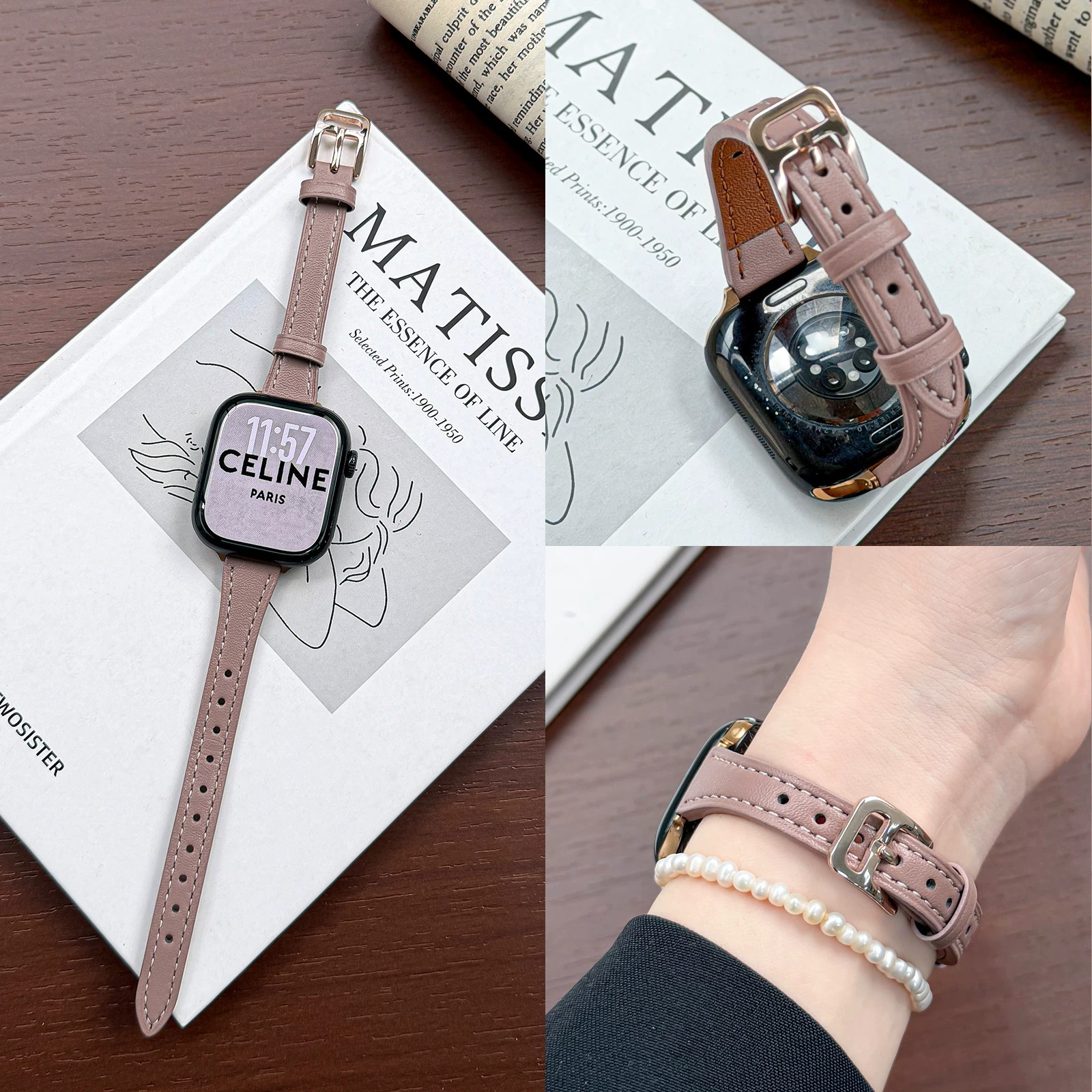 适用AppleWatch小蛮腰纤细女表带