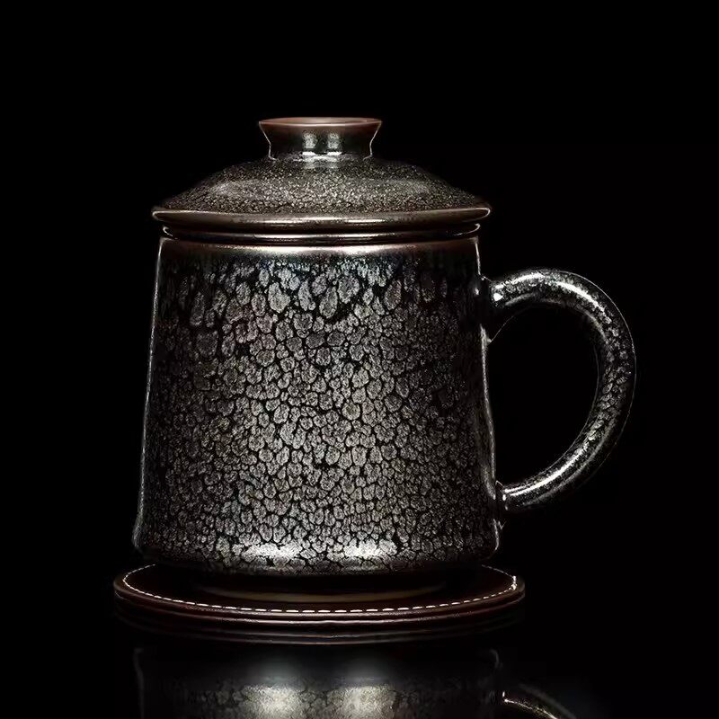 甲盏窑 李甲栈茶杯天目能量办公杯茶水分离杯个人泡茶主人杯