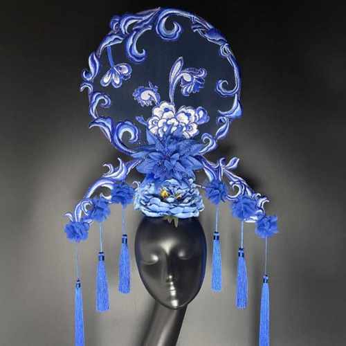 创意走秀模特夸张中国风个性头饰