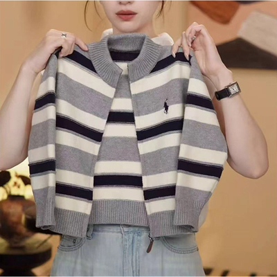 儿童毛衣秋冬新款外衣女童开衫时尚拉链衫男童条纹洋气针织外套