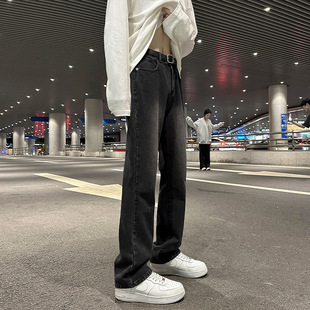 【U潮】微喇牛仔裤男直筒修身2025秋冬季加绒新款美式vibe高街男