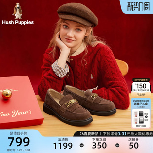 厚底4CM增高复古休闲鞋 暇步士乐福鞋 真皮英伦风时尚 女鞋 26春新款