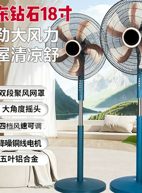 远东钻石213电风扇18寸大风量大铝叶双滚珠静音全铜大功率落地扇