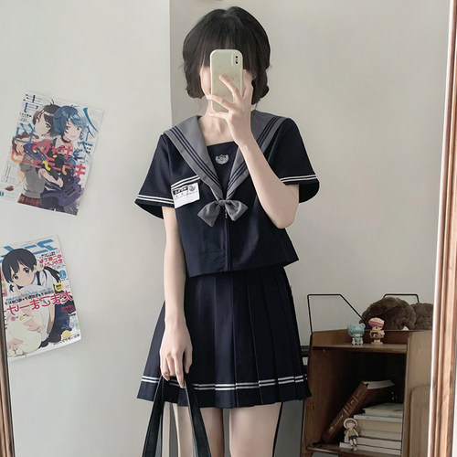 原创JK水手服女十字银河长袖上衣