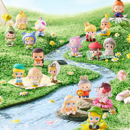 泡泡玛特泡泡萌粒【跟我去郊游】 POP MART 盲盒公仔车载摆件正版