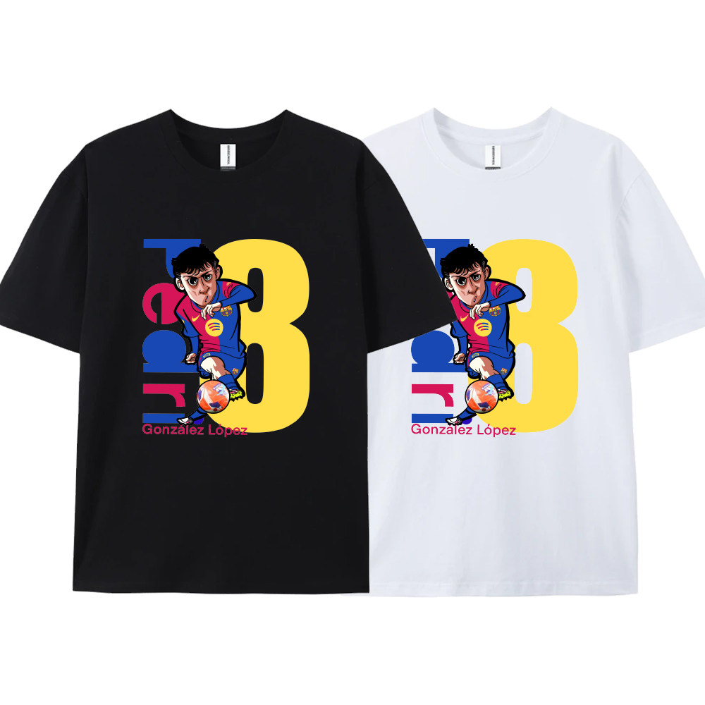 【私人定制】巴萨 佩德里8号定制插画设计短袖T恤衫