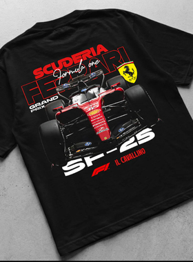 2026 F1赛车法拉利车队Scuderia Ferrari SF25 圆领纯棉短袖T恤衫