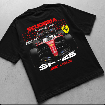 2026 F1赛车法拉利车队Scuderia Ferrari SF25 圆领纯棉短袖T恤衫