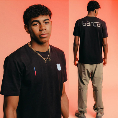 FC Barcelon巴萨西甲夺冠同款短袖T恤亚马尔拉菲尼亚同款圆领男女