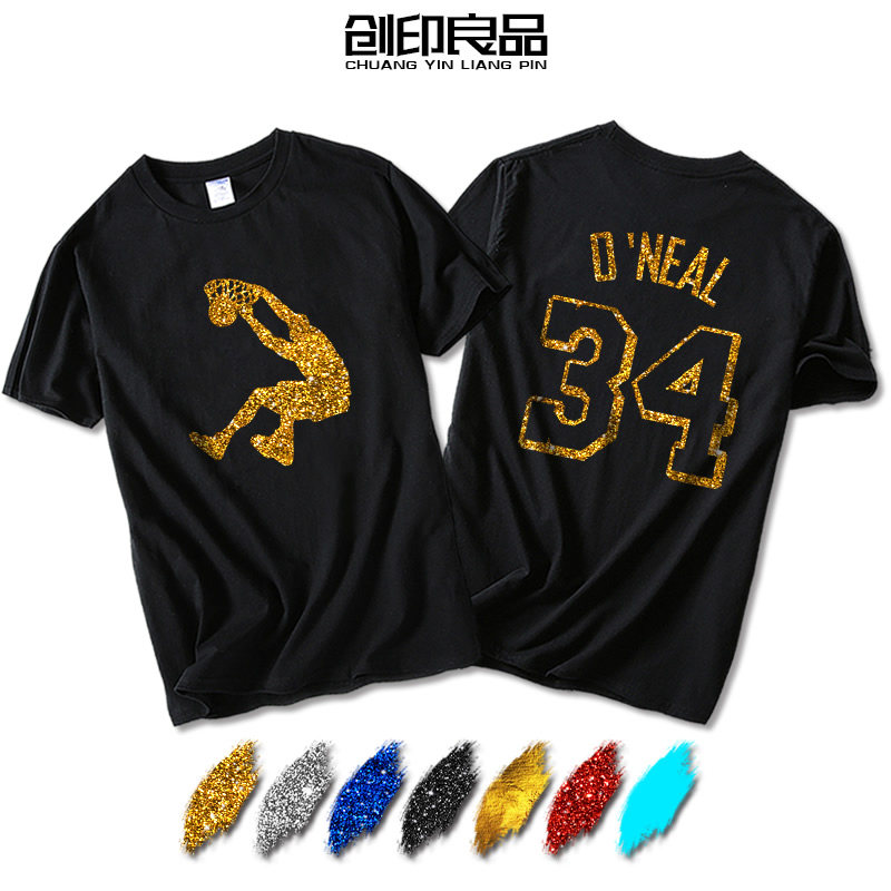 湖人队大鲨鱼奥尼尔34号夏季新款篮球运动训练服 男士学生短袖T恤