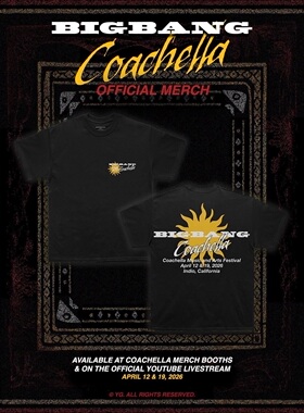 科切拉音乐节bigbang20周年GD权志龙演唱会同款coachella短袖T恤