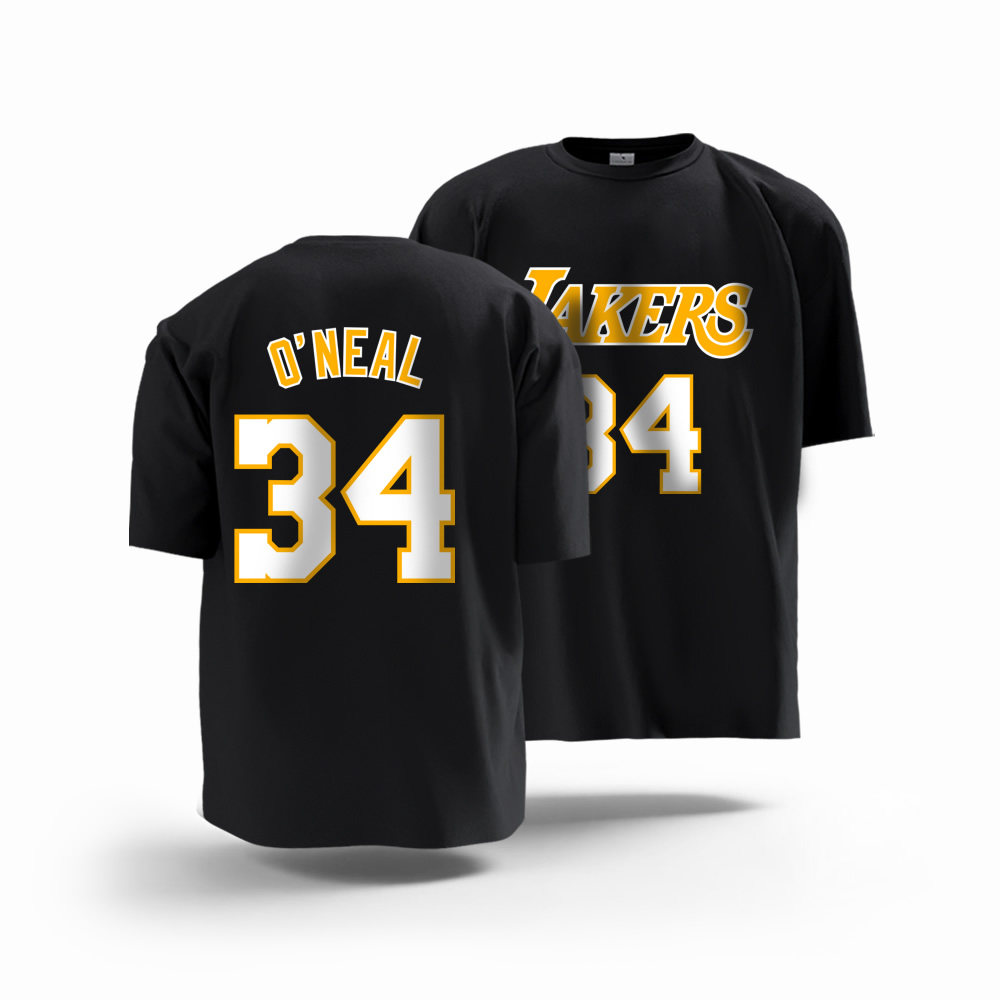 湖人队科比24号 奥尼尔34号 篮球衣服短袖T恤 情侣装篮球队服定制