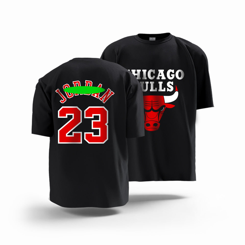 公牛罗德曼91号短袖T恤衫 罗斯1号 皮蓬33号纯棉定制印号篮球衣服