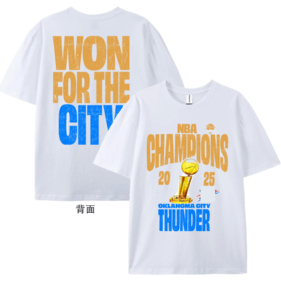 2025雷霆队总冠军同款纯棉短袖T恤亚历山大2号夺冠总决赛