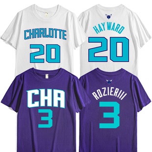 黄蜂队三球2号 齐罗尔3号 海沃德20号 篮球衣服定制印号 短袖T恤