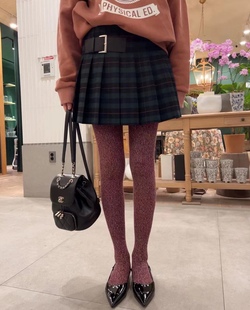 秋冬季新款韩国helder老板娘同款花纱粗线连裤袜女含羊毛打底裤潮