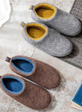 静音木地板日式居家用保暖全包跟棉拖鞋男士冬天25新款中老年棉鞋