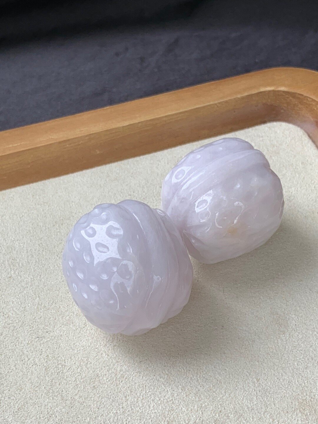 纯天然缅甸A货翡翠冰种核桃手把件冰种玉石挂件男女款送证书