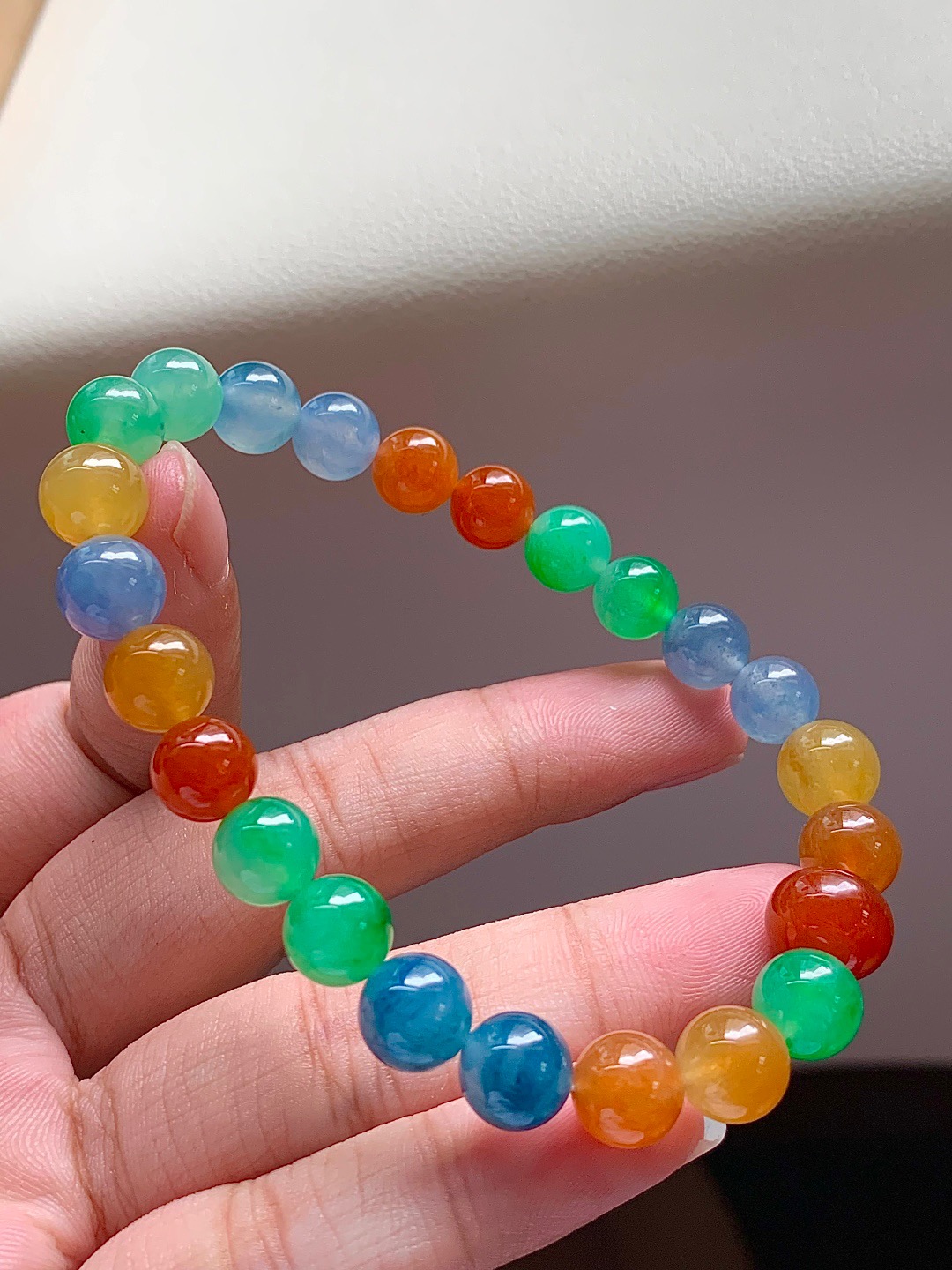 纯天然缅甸A货翡翠高冰种多宝玉石手串冰种多宝玉石手链手串