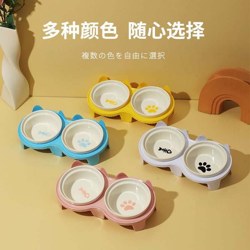猫碗陶瓷大猫食盆双碗