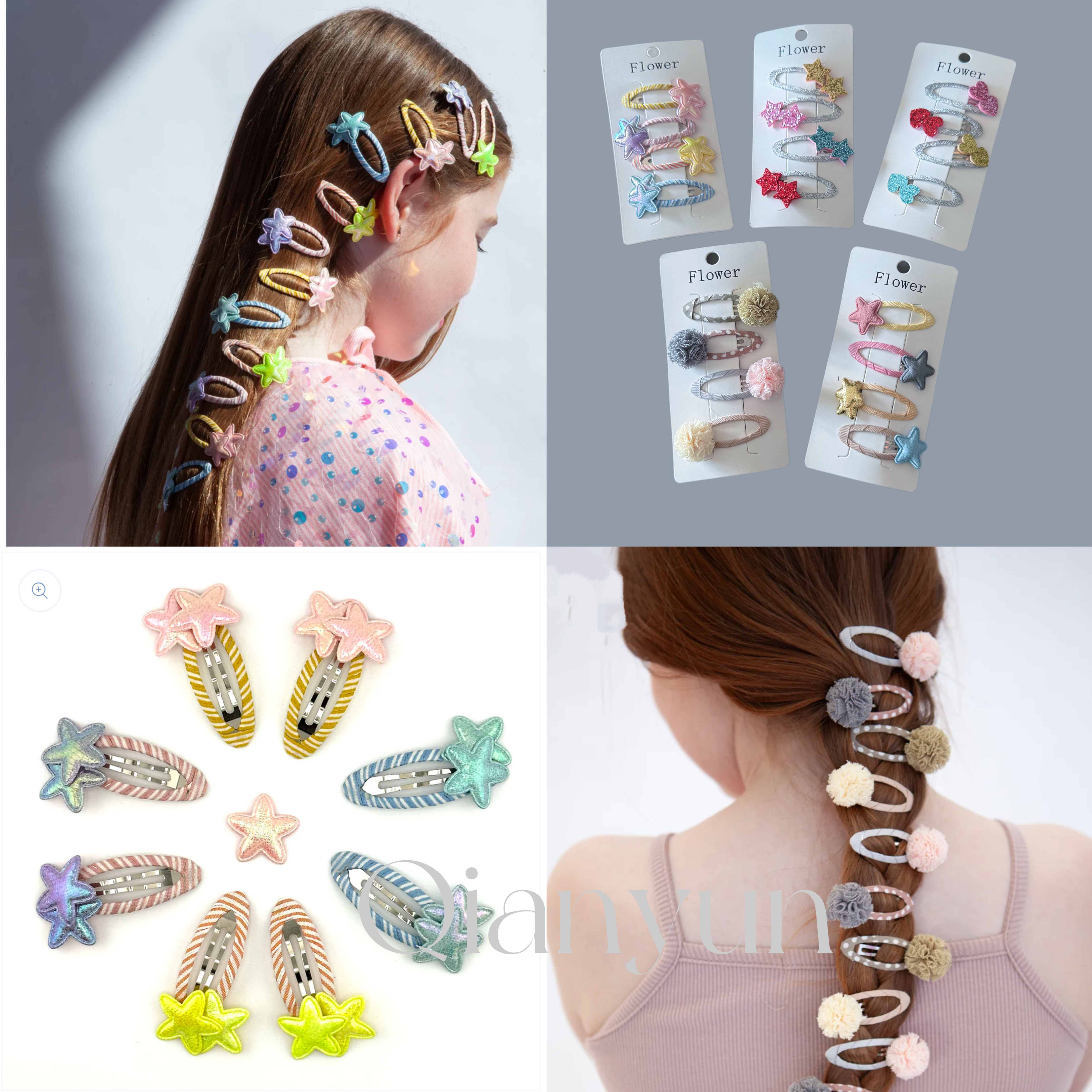 北欧纯原星星爱心球球发夹边夹刘海夹发饰可爱外贸欧美甜美儿童夹,童装/婴儿装/亲子装,发饰,淘宝优惠券,粉丝福利购,淘宝优惠卷