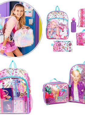 外贸欧美jojo siwa纯原书包文具包套装儿童包学生包卡通独角兽包